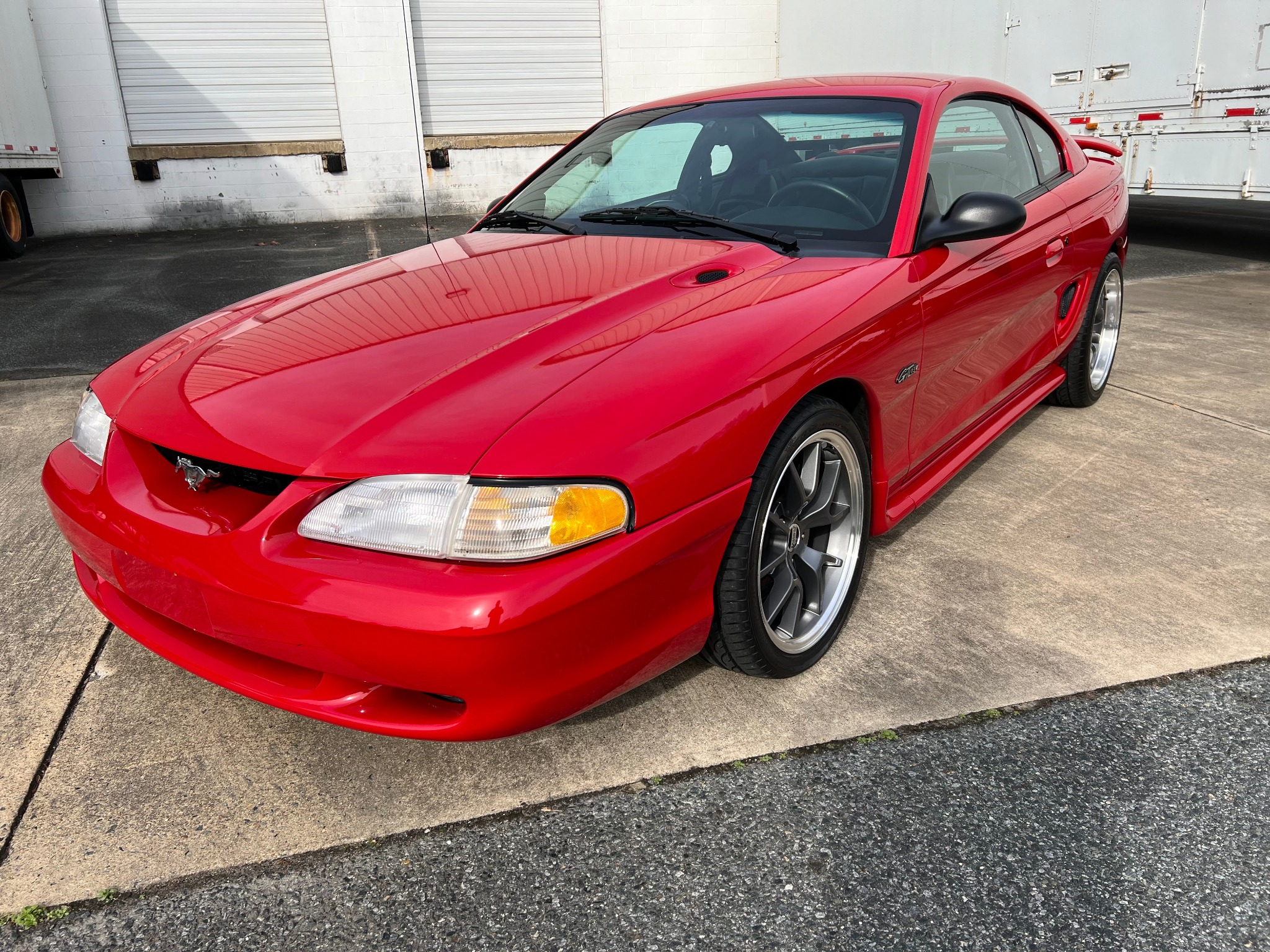Red Ford Mustang GT exterior detail